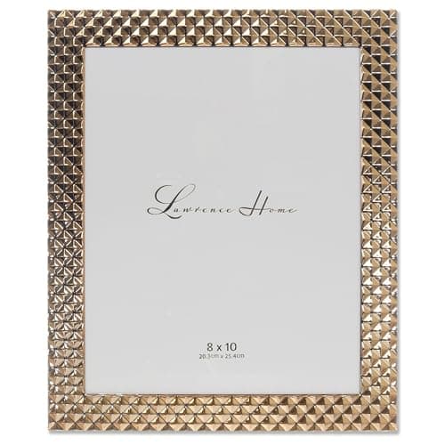Lawrence Frames Metal Frame, Diamond Pattern, Gold, 8x10