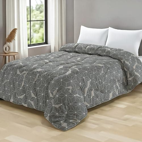 Zinnia Ultra Soft Microfibre Printed Comforter | (Print - Shapes) (BRAYN and Solid Back)