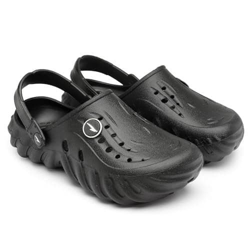 ASIAN Men's Casual Walking Daily Used Clogs & Slipper with Lightweight Design Clog & Slippers for Men's & Boy's Black,UK 7