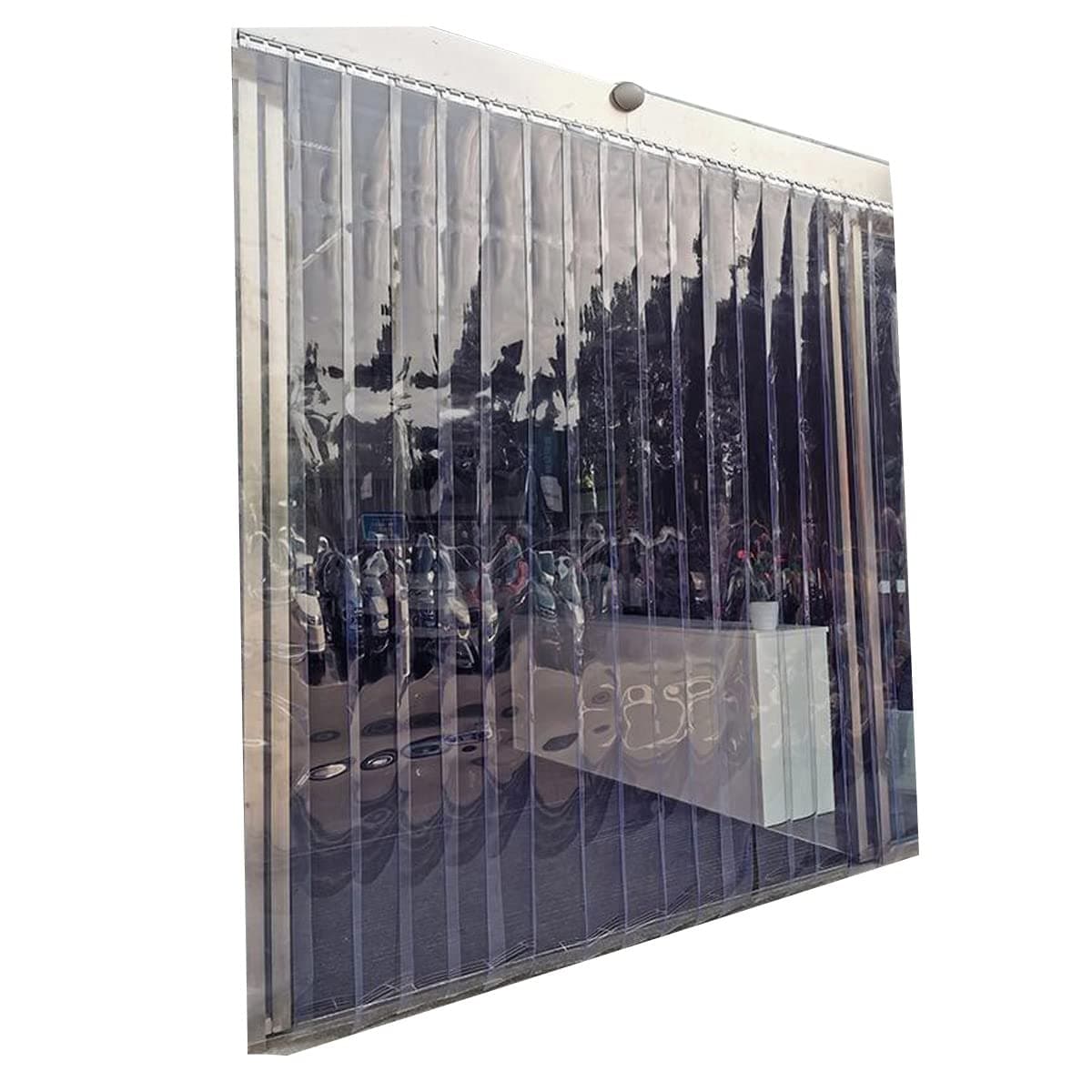 INTBUYING Plastic Door Curtain Strips Walk in Freezer Curtain Thickness 008 in 42in X 84 in for Warehouse Garage Supermarket Pet House with 7 Strip Curtains