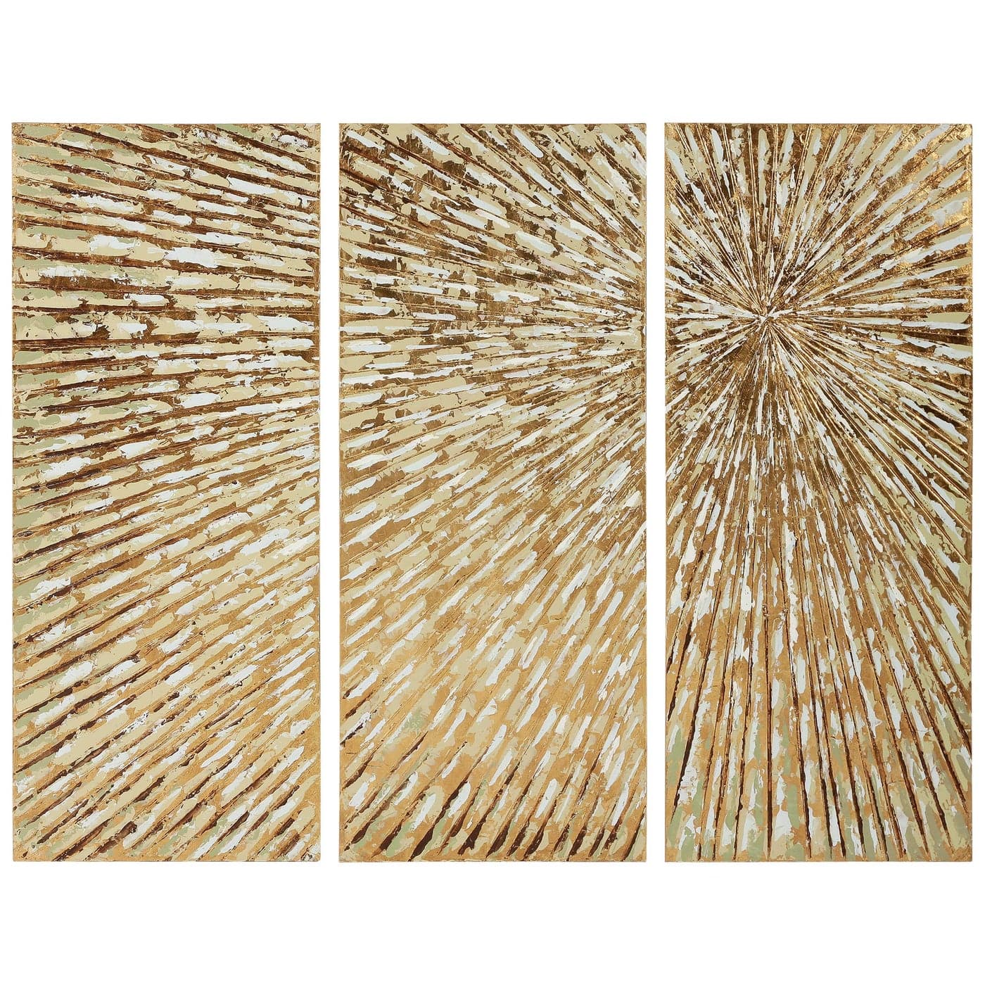 Empire Art Direct Abstract Wall Art Textured Hand Painted Canvas by Martin Edwards Triptych 48 x 20 each Sunshine