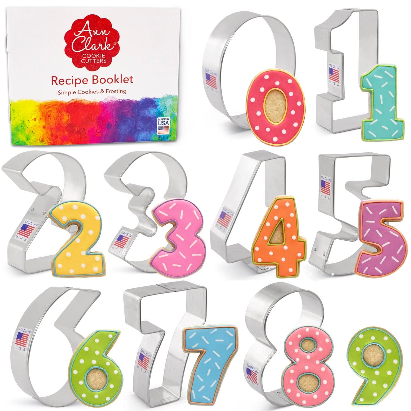 Ann Clark Cookie Cutters Number Cookie Cutters 9Pc Set Made in USA