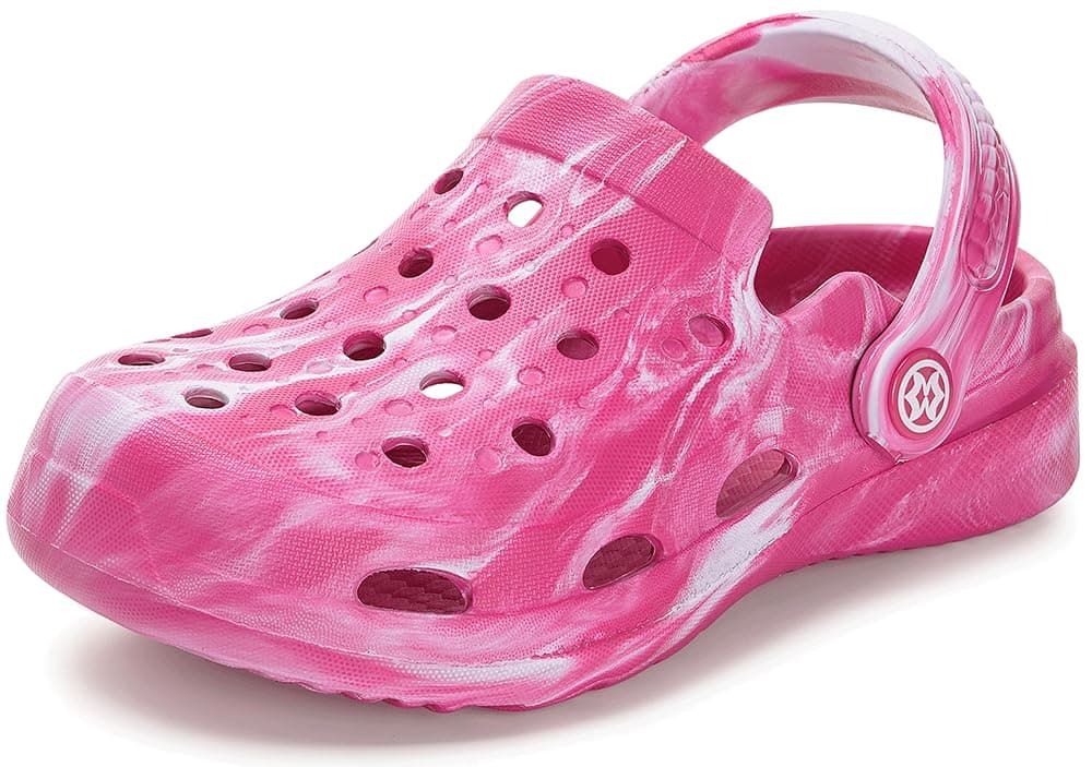 KVbabby Boys Girls Garden Clogs Slip on Sandals Water Shoes Children Shower Beach Pool Sandals(Rose Red,11-11.5 Little Kid)