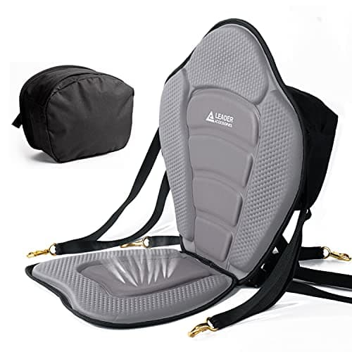 Leader Accessories Deluxe Kayak Seat SUP Seat Canoe Seat Boat Seat with Storage Bag(Gray)