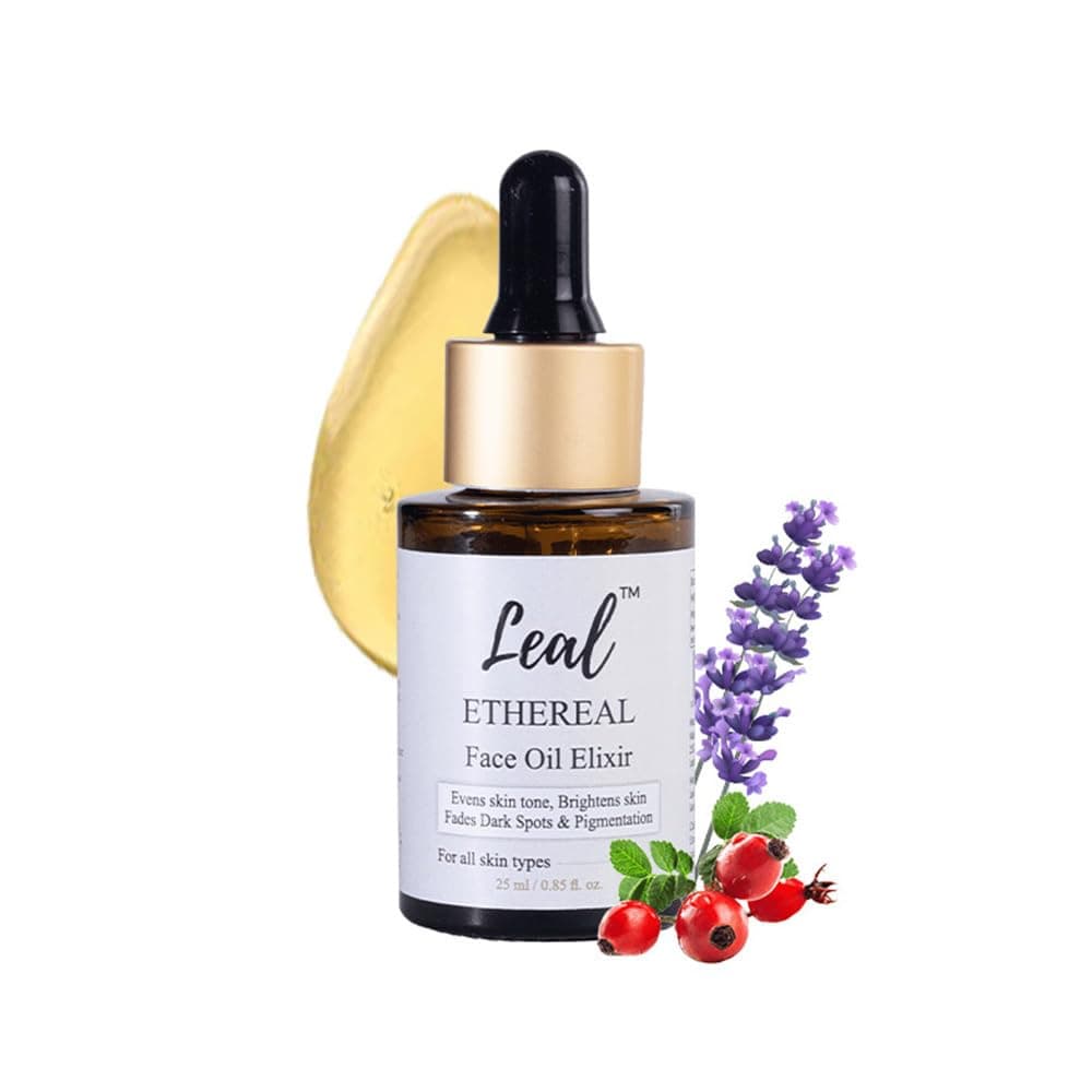 Leal Cosmetics Face Oil Elixir 25ml Facial Oil for Acne Prone Skin Face Serum For Even Skin Tone Dark Spots Removal Pigmentation Remover Hydrating Sulphate Paraben Free pH Balanced Enriched with Lavender Oil Vitamin E