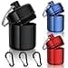 Small Pill Case 3 Pack Keychain Pill Holder with Strong Carabiners Portable Waterproof Travel Pill Container Carrier Mini Metal Pill Box Bottle with Keyring for Medicine Ear Plug Jewelry