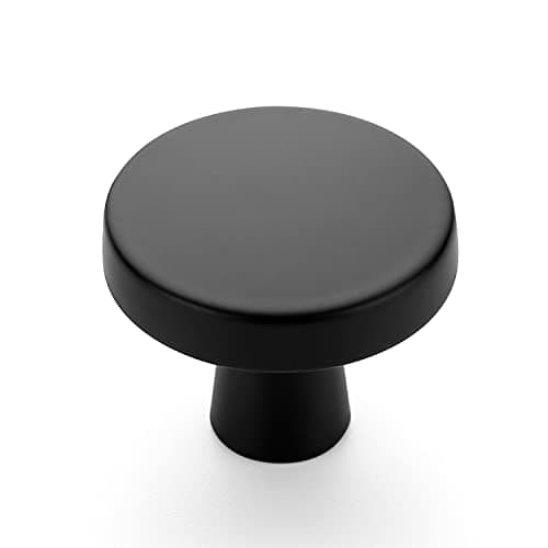 Ravinte 5 Pack Drawer Pulls 1-1/4 Inch Matte Black Kitchen Cabinet Knobs Solid Round Black Dresser Handles for Simple Cupboard Hardware