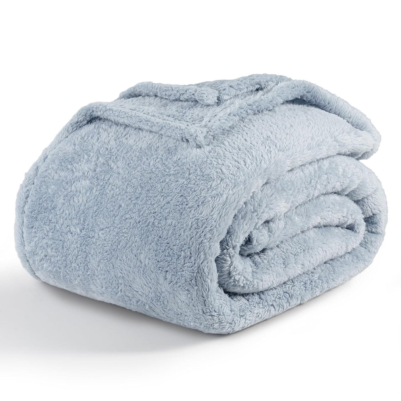 Berkshire Blanket Classic ExtraFluffy Plush Blanket Twin Size Soft Fuzzy Fluffy Long Hair Blanket for Couch Sofa Bed Blue Mist 60x92 Inches