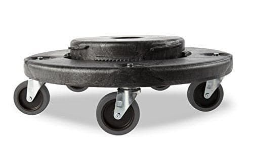 Rubbermaid Commercial Products BRUTE Quiet Dolly Compatible with 20 32 44 and 55Gallon BRUTE Containers Black for RestaurantsBack of HouseOfficesWarehousesAirportsCommercial Environments
