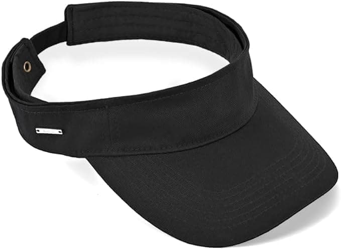 Fashion Sport Visor Hat for Women Men, Adjustable Sun Visor Cap, Breathable Cotton Empty Top Hat for Running, Tennis, Golf, Outdoor Beach,Black