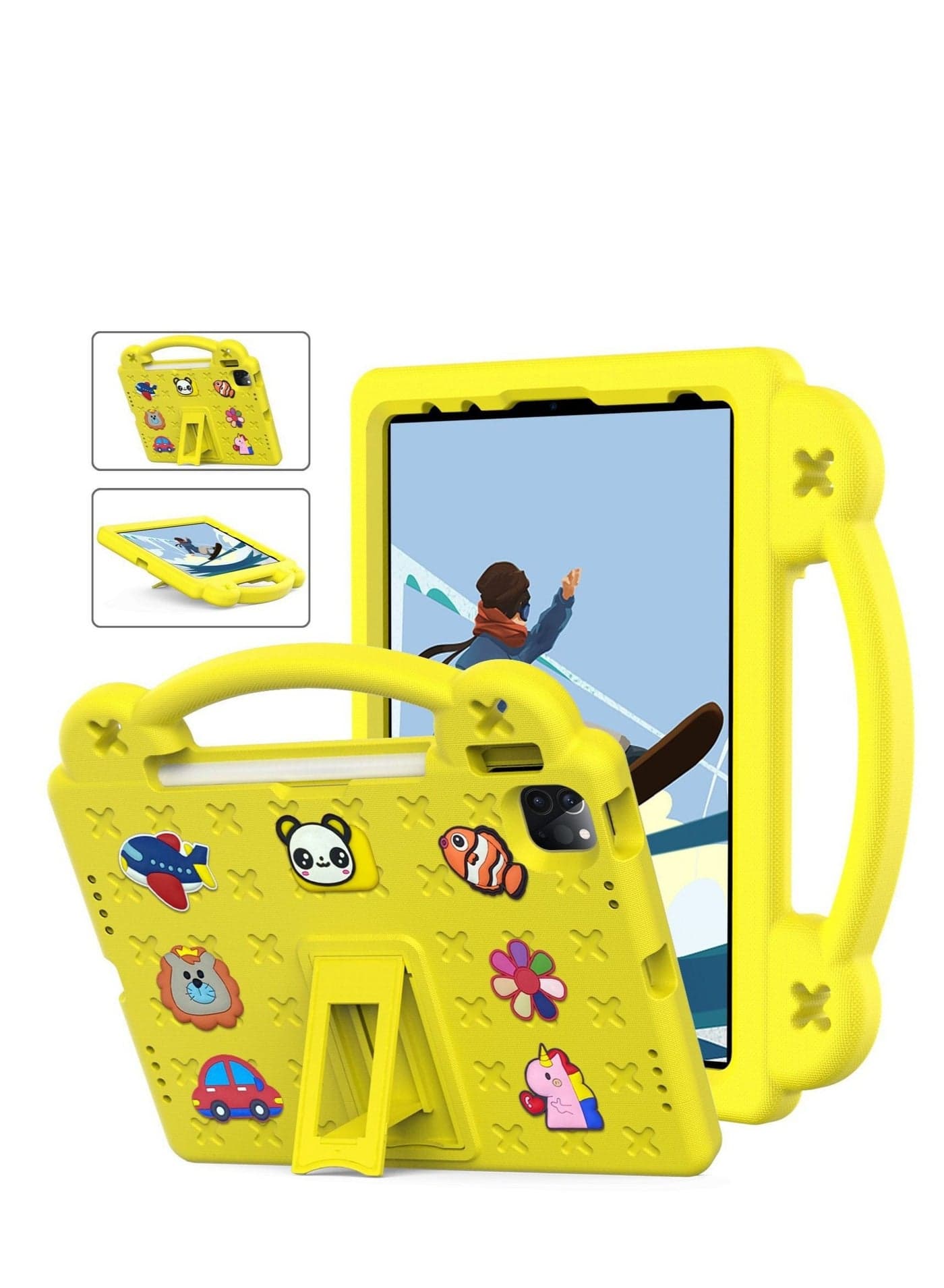 Protective Tablet Case Compatible with iPad mini6 (2021)8.3in with Handle Bar Children Cover , Flat Protective Sleeve EVA Shockproof Tablet Case Portable Cute Cover with Kickstand