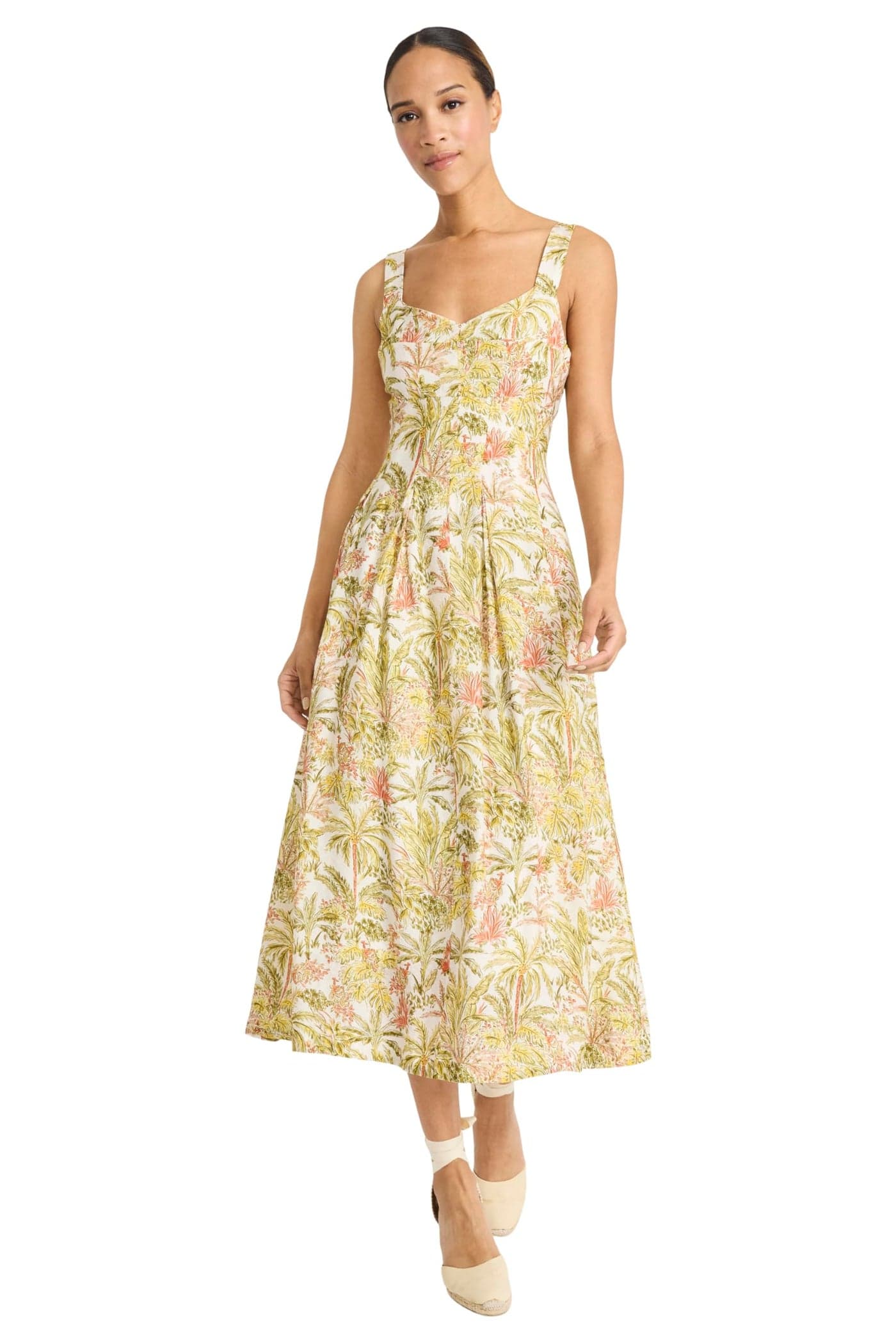 Maggy London Womens Elegant Midi Sweetheart Neckline Rayon Blend ALine Summer PocketsVersatile Occasion Dresses IvoryLemonade