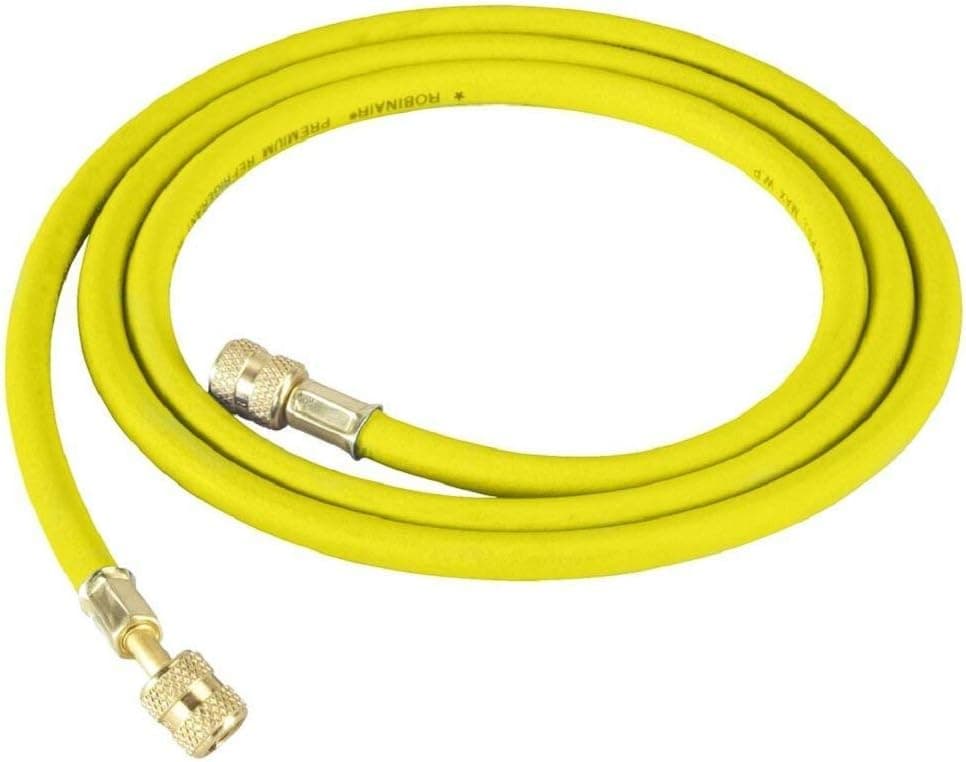 Robinair 31078 1/4" Premium Refrigerant Charging Hose - 72" Long, Yellow, Standard Fittings