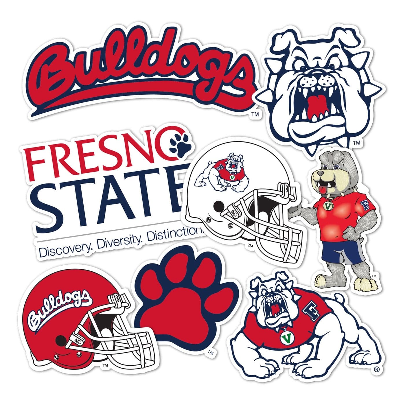 Desert Cactus Fresno State Sticker California State University Sticker Bulldogs Vinyl Decals Laptop Water Bottle Car Scrapbook Sheet T2 Type 2