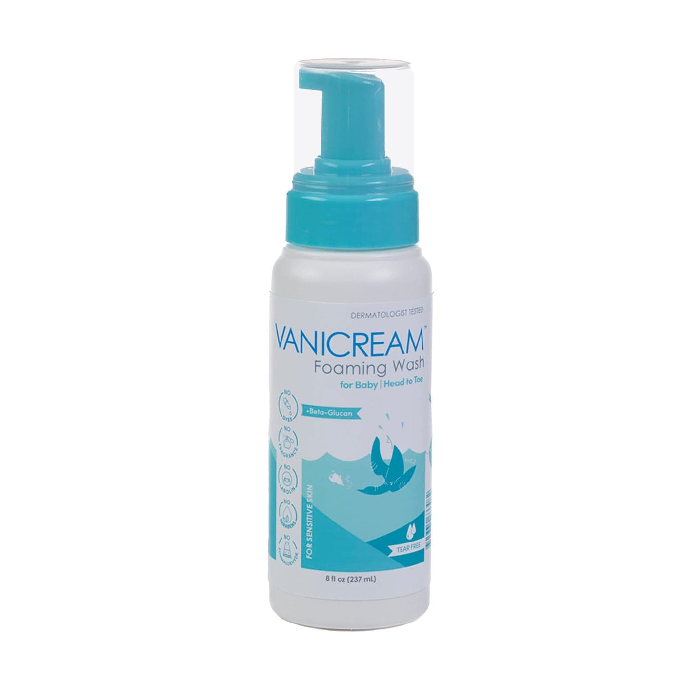 Vanicream Foaming Wash for Baby 8 Oz Gentle Cleanse and Moisture TearFree Baby Shampoo and Body Wash with BetaGlucan Formulated without Common Irritants for Sensitive Skin All Ages