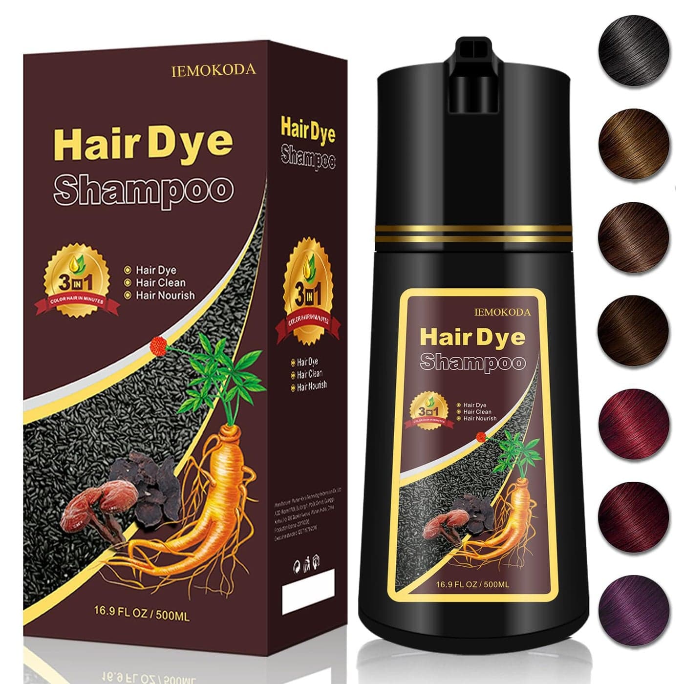 Wine Red Hair Dye Shampoo 3in1 Instant Shampoo Hair Dye for Women Natural Red Shampoo for Painting Hair Burgundy Shampoo Dye Hair Color Lasts up to 4 Weeks Champu Para Pintar el Pelo 169 Fl Oz