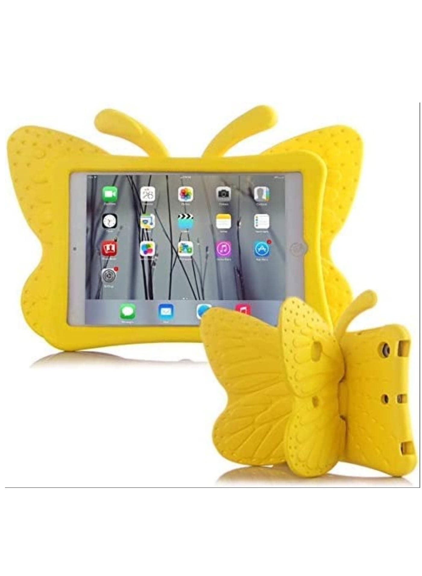 iPad 10.2 Case for Kids, iPad 8th 2020 Case, 3D Cute Cartoon Butterfly Cover Non-Toxic EVA Foam Wings Kickstand Kid-Proof Shockproof Bumper Girl Boy Gift for Apple iPad 7 8 Gen 10.2'' - Yellow
