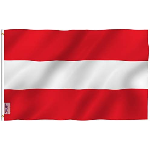 Anley Fly Breeze 3x5 Feet Austria Flag - Vivid Color and Fade proof - Canvas Header and Double Stitched - the Republic of Austria Flags Polyester with Brass Grommets 3 X 5 Ft