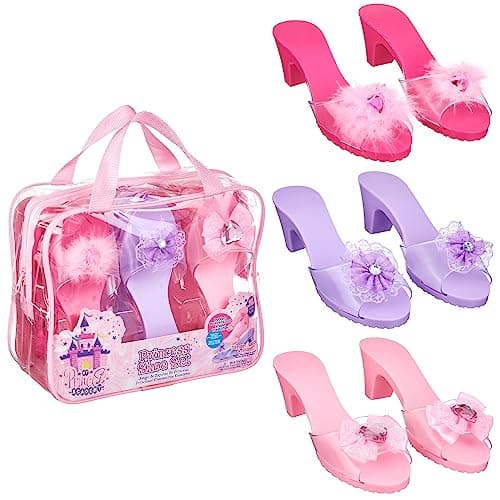 3Pack Princess Shoe Set Dress Up Royalty Kids Heels Slip On Shoes Pastel Colored Princess Dress Up Shoes Pretend Play High Heels For Kids Fits Toddler Size 710