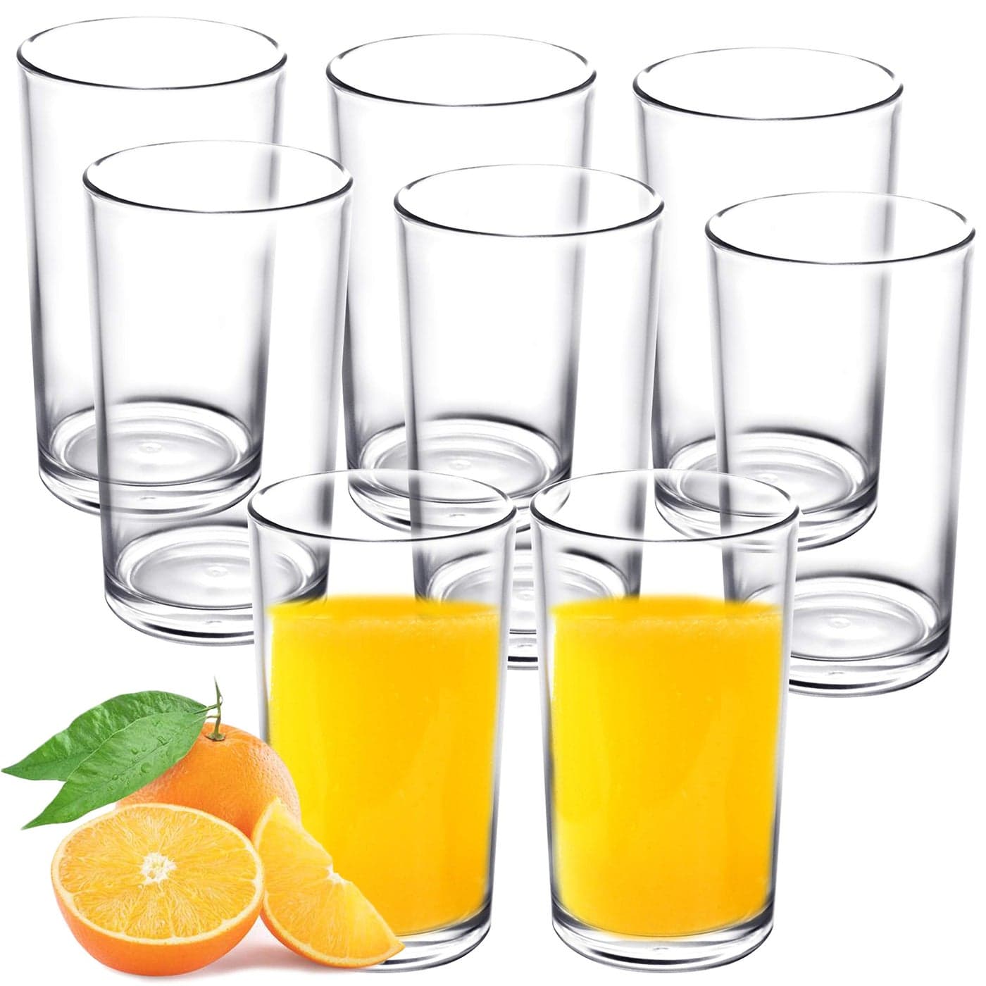 Youngever 9 Pack 9ounce Plastic Drinking Tumblers Unbreakable Glasses Reusable Plastic Cups Drinking Glasses NO BPA Toprack Dishwasher Safe