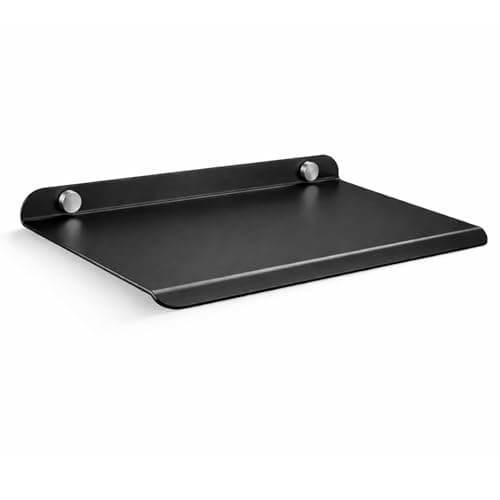 OrganizeMee Metal Floating Shelf for wall for Decorative, Shelf, Nordic, Modern Design,for Living Room & Bedroom, Home Decor Items Plant Pot mounting 9" (Black)