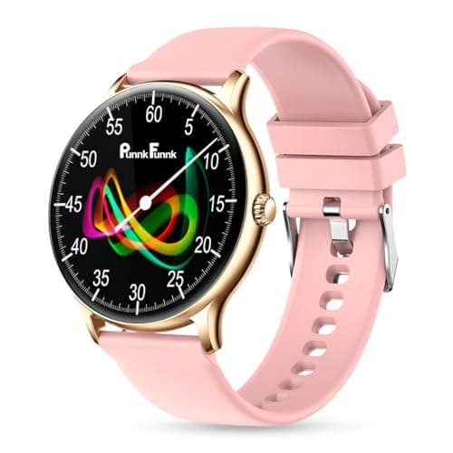 PunnkFunnk Glavito Round Dial Smartwatch with 1.49" AMOLED Display, Bluetooth Calling, Functional Crown Control, 100+ Sports Modes, IP67, Health Tracking, 100+ Watch Faces for Men & Women (Pink)