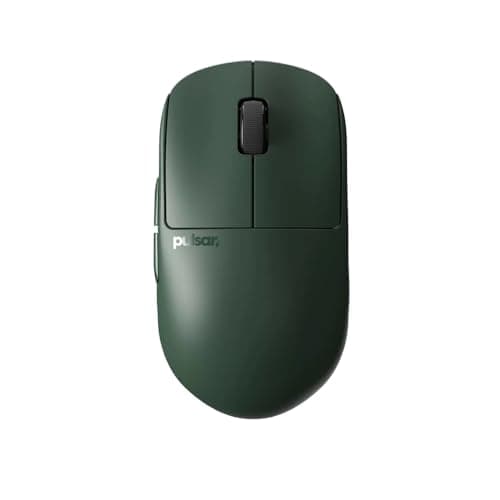 Pulsar Gaming Gears X2H mini Wireless Gaming Mouse, Founder's Edition, Ultra Lightweight 1.83 oz (52 g), Symmetrical, Optical Switch, 2.4 Ghz 1 ms, 26000 DPI, PAW3395 Sensor (Mini, Wireless, Green)