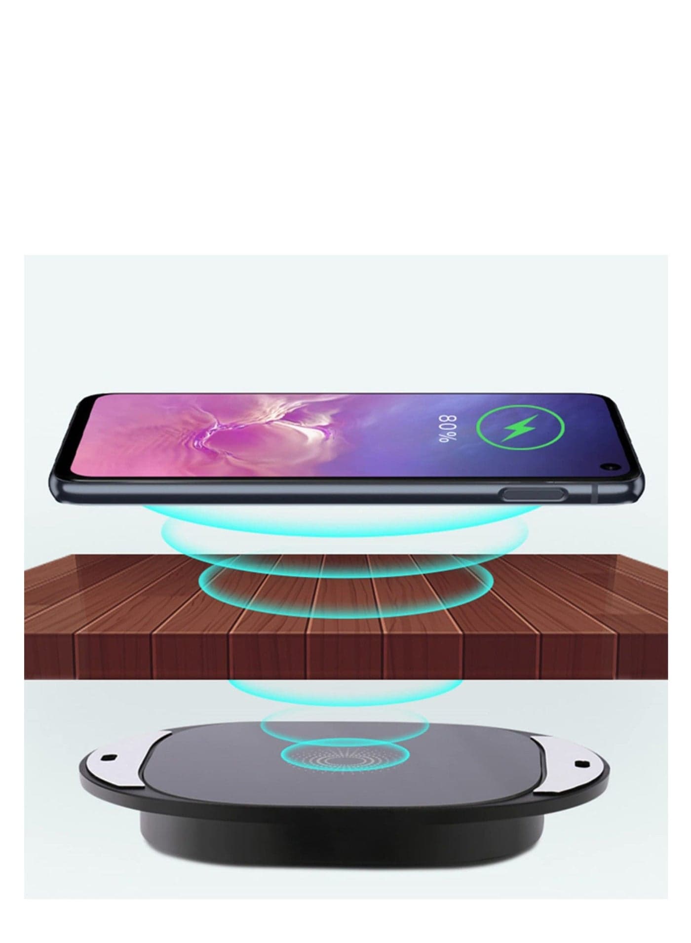 Invisible Wireless Charger, Under Desk 10W Furniture Charging Board, 20Mm Long -Distance Mobile Phone Suitable for iPhone, Galaxy and QI