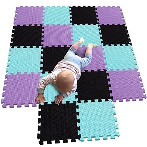 MQIAOHAM 18 Pieces Puzzle Play Mats Soft Baby Play Mat Kids Interlocking Foam Floor Tiles Toddlers Carpet Playmats G301018104108111