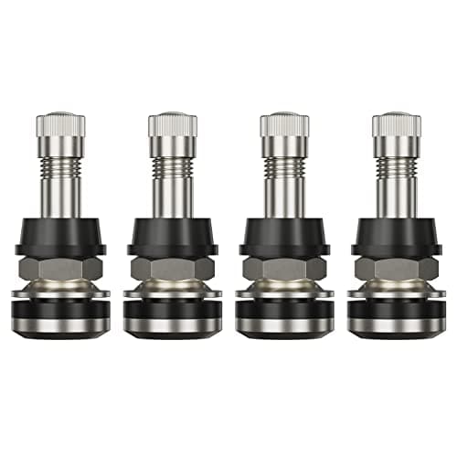 CKAuto 4 Pieces TR416 Metal Valve Stems Outer Mount Fits .453" & .625" Rim Holes Long 1 1/2", Silver