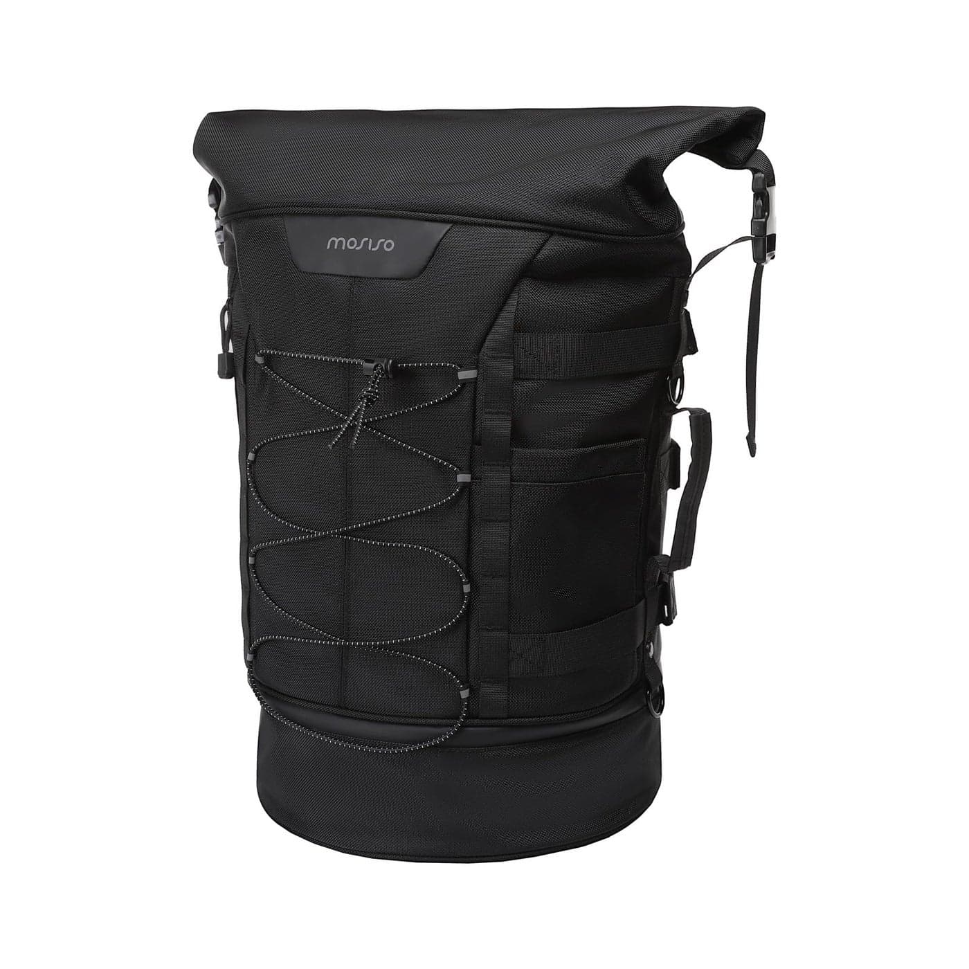 MOSISO Motorcycle Sissy Bar Backrest Bag Travel Luggage Bag Large Capacity Motorcycle Duffle Bag Expandable 30L48L Motorcycle Gear Tail Bag with Rain CoverShoulder Strap Black