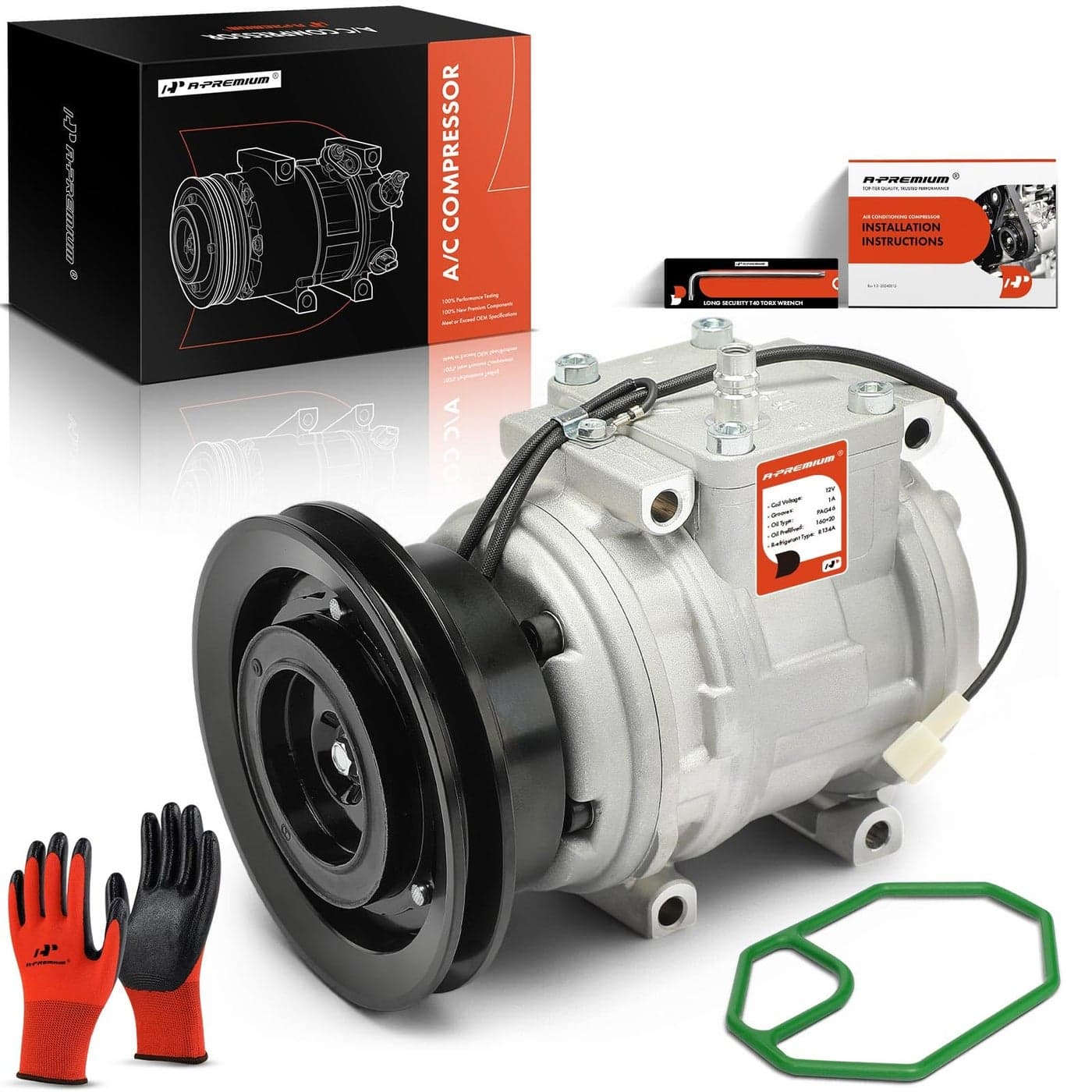 APremium AC Compressor with Clutch Compatible with Mitsubishi Montero 19942002 Montero Limited 20032006 38L Montero XLS 20032004 38L