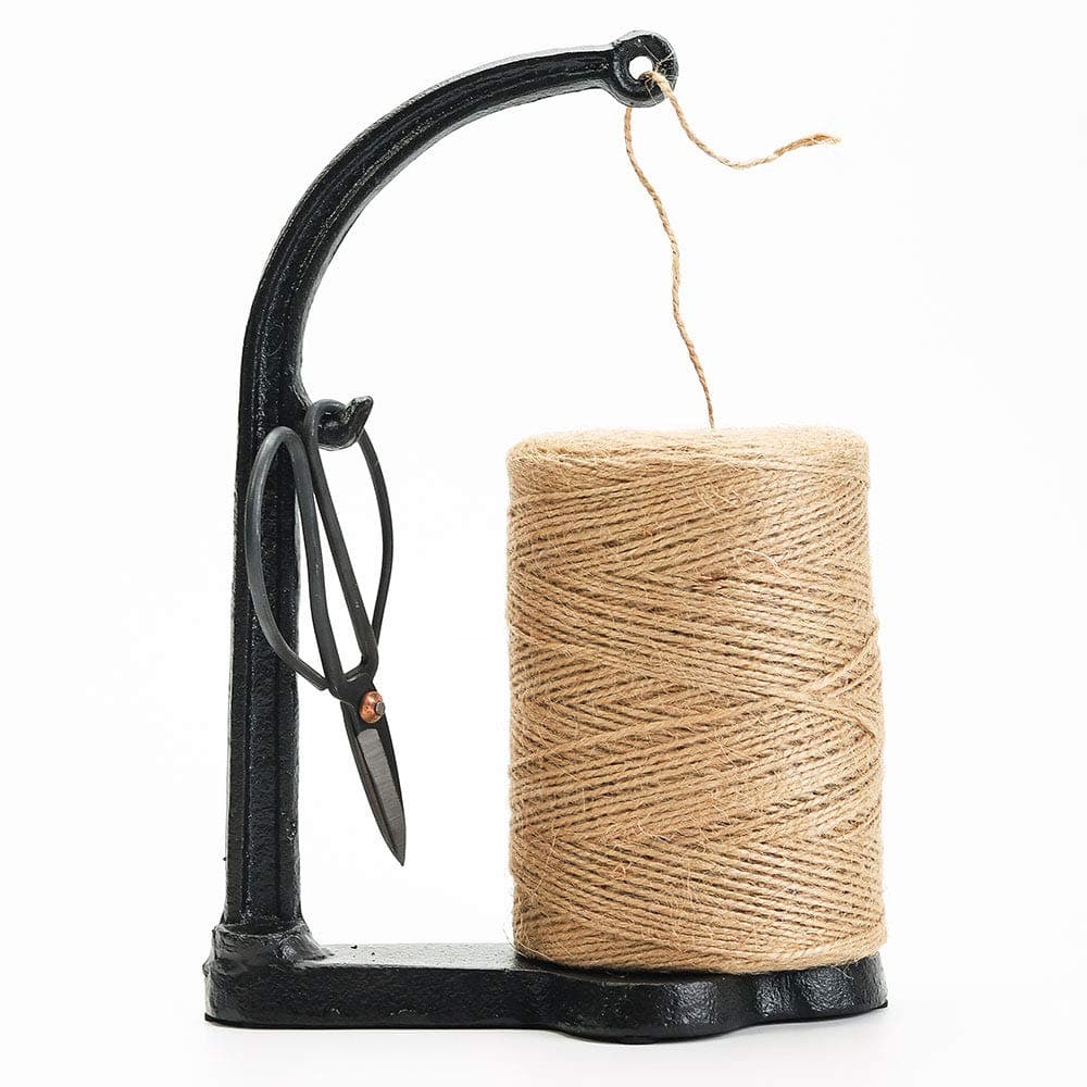 Sungmor Cast Iron Garden Twine Holder Set 1300ft Natural Jute Twine String Rope Rack Scissors Decorative Practical Home Arts Crafts Tools for Picture Display Gift Wrapping Packing Gardening