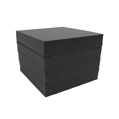 XCEL Multi-Purpose Anti-Vibration Pads – Protection for Furniture & Appliances – Various Sizes and Thickness (4-Pack 4" x 4" x 3/4")