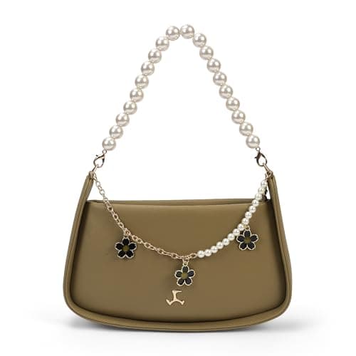 Mochi Women Olive Casual PU Soft Body Zipper closure Solid Sling Bag (66-769)