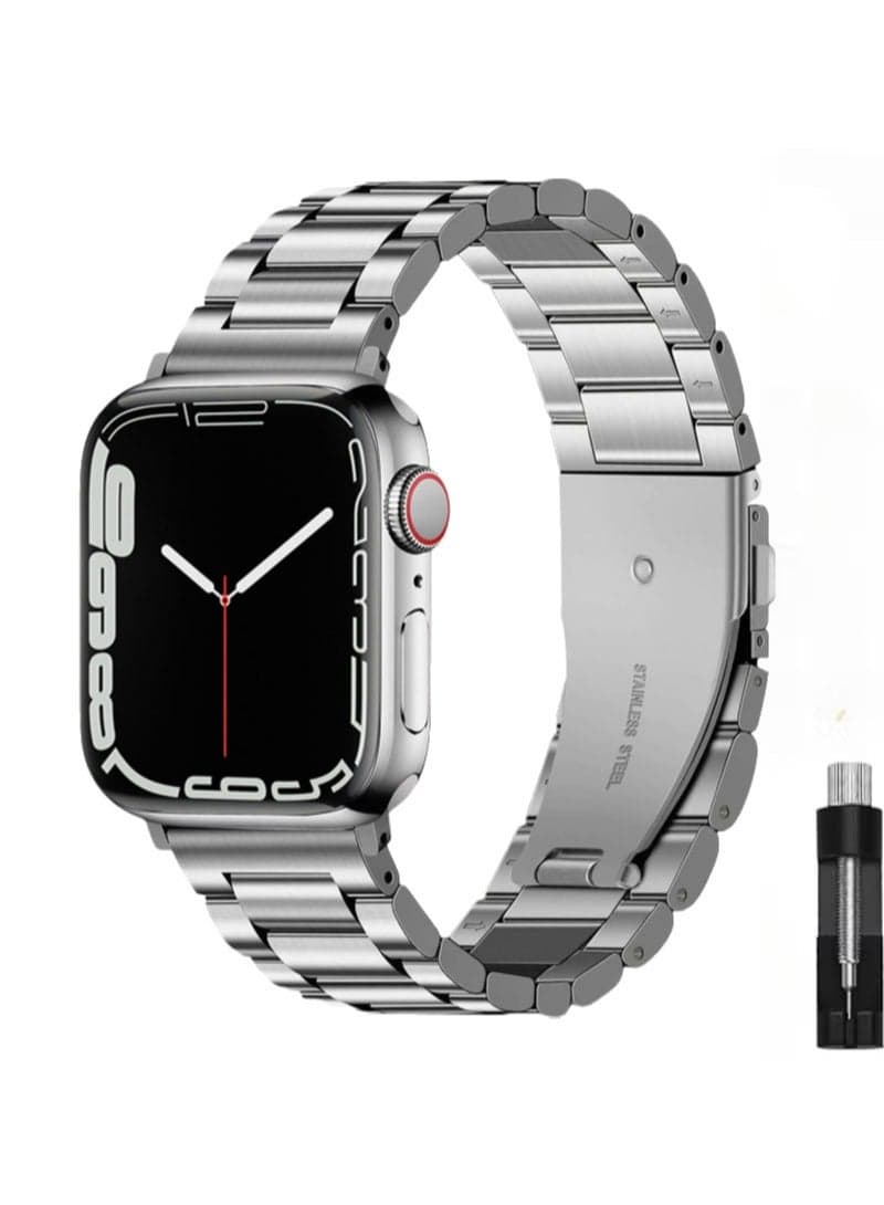 Compatible Apple Watch Straps 42mm 44mm 45mm 49mm, Stainless Steel iWatch Band with Case for Apple Watch Series 8/7/6/5/4/3/2/1/SE/SE2/Ultra