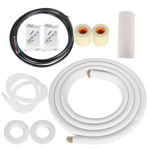 16FT Air Conditioning Tubing Hose Extension 3/8 and 5/8 Inch Twin Insulated Copper Hoses Fit for Mini Split Air Conditioner