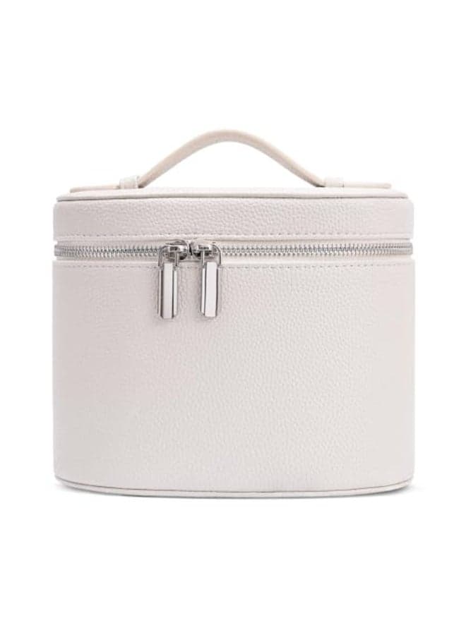 idoltimes Cosmetic Case Leather Makeup Bag Portable Handheld Makeup Case Detachable Compartments