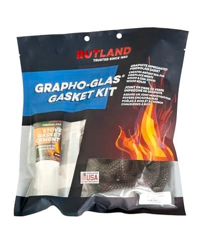 RUTLAND PRODUCTS Rutland 96W-6 Grapho-Glas Rope Gasket Replacement Kit, 5/8-Inch by 7-Feet, 5/8" X7', Black