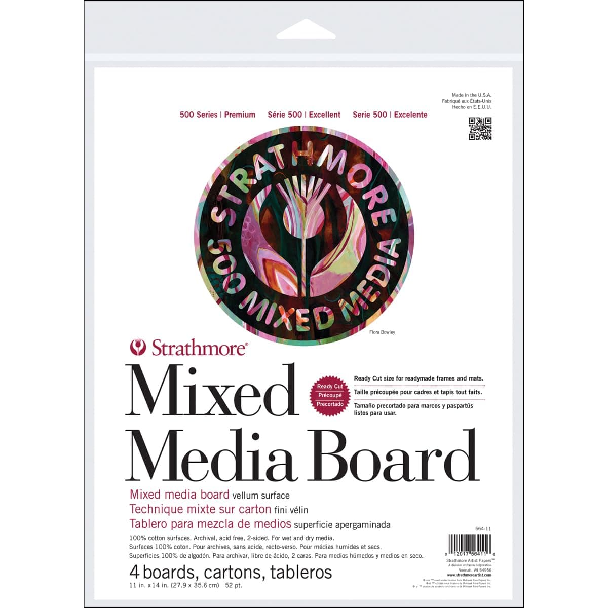ProArt 56411 500 Series Mixed Media Board Vellum 11x14 4 Sheets
