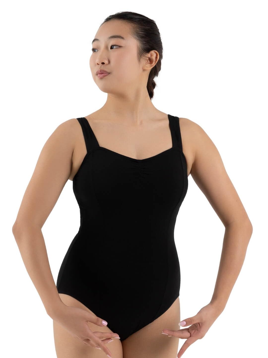 Capezio Women's Classic Pinch-Front Princess Tank Leotard, Black, Small