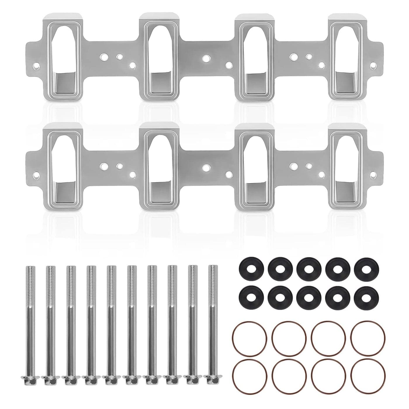 Endxedo LS1 Cathedral Port Cylinder Head to LS3 LSA ZL1 CTSV Rectangle Billet Intake Manifold Adapter Plates Silver