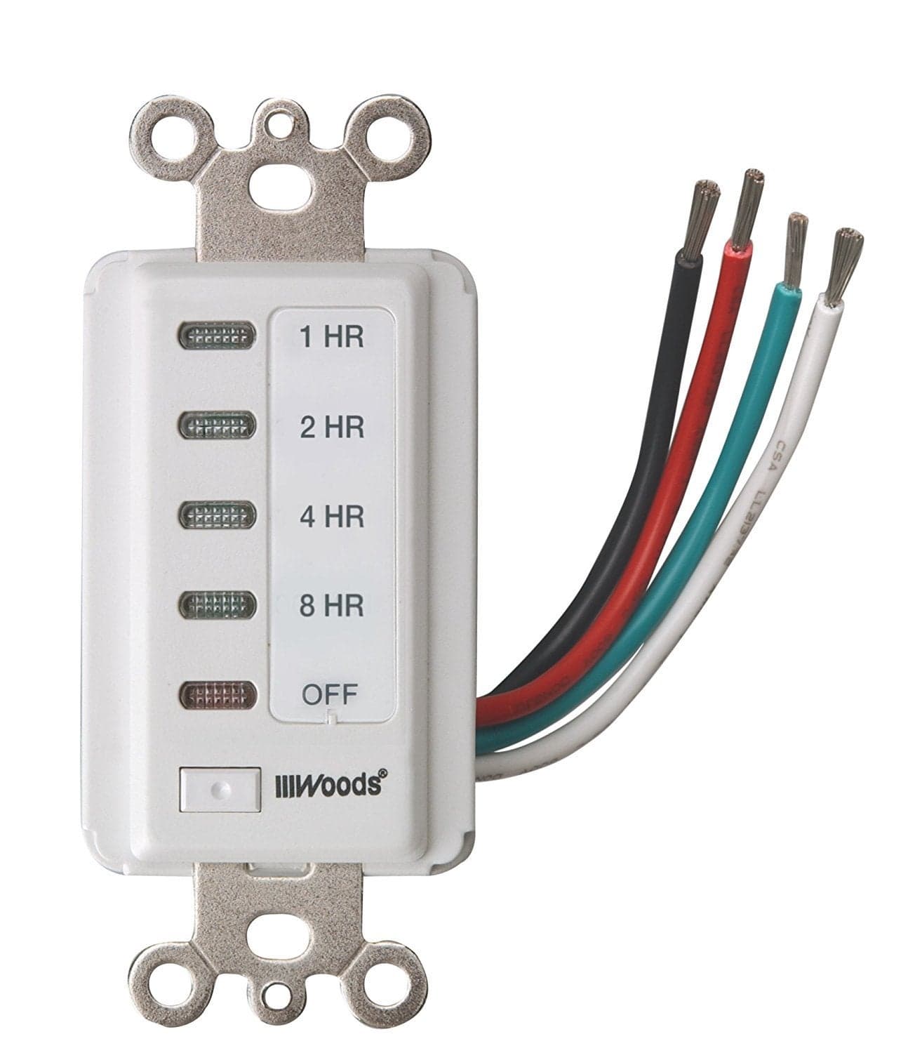 Southwire Woods In-Wall 8-Hour Digital Countdown Timer - Automatic Shut-Off Timer - Energy-Efficient Wall-Mounted Timer - Durable Digital Timer - Easy-Installation Indoor Timer