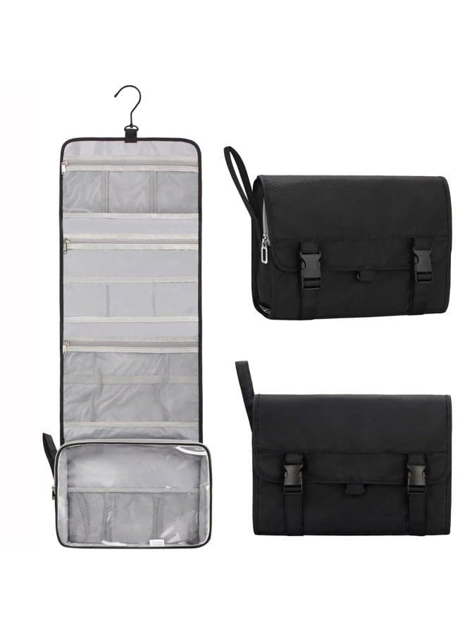 Travel Hanging Toiletry Bag for Men Women Travel Kit Shaving Bag Waterproof Wash Bag Makeup Organizer for Bathroom Shower Blue, Large Black, Hanging Toiletry Bag for Women