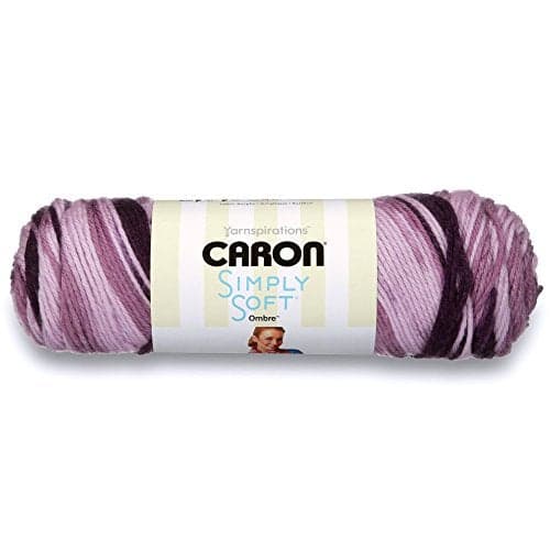 Caron Simply Soft Ombre Yarn 4 Medium Gauge 100 Acrylic 5oz Grape Purple Machine Wash Dry