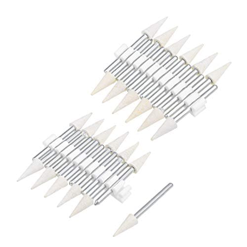 uxcell 6mm Wool Felt Mounted Points Conical Polishing Bits Burrs Buffing Wheels with 1/8" Shank 24 Pcs