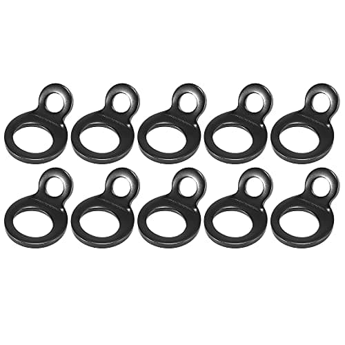 Motoforti 10pcs Stainless Steel Tie Down Anchoring Hooks Strap Rings Multi Purpose for Motorcycle Dirt Bike ATV Trailer Truck for Garage Black