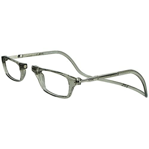 Clic Magnetic Reading Glasses for Men or Women, Computer Readers, Original (S-M, Smoke, 1.75 Magnification)