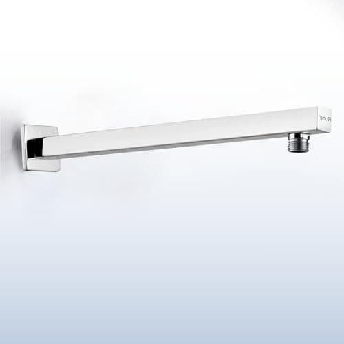 Ruhe® 24 Inches Square Shower Arm with Wall Flange | Premium Stainless Steel Shower Arm for Overhead Showers | Chrome Finish Shower Holder - Silver
