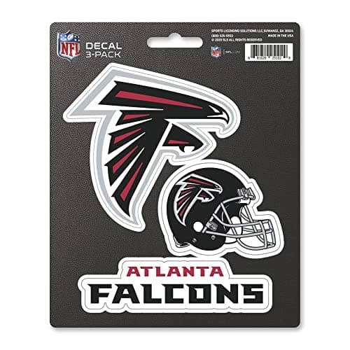 Fanmats NFL - Atlanta Falcons 3 Piece Decal Set, One Size, Red